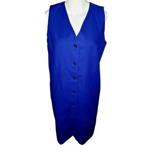 HARVE BENARD Blue Wool Button Front Jumper Vintage